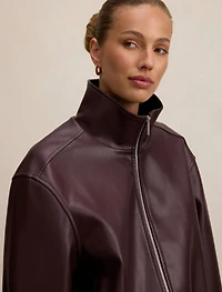 Julia PU Funnel Neck Jacket
