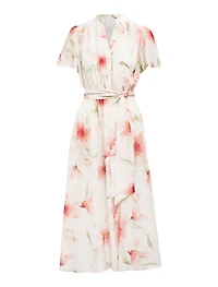 Dahlia Button Tie Midi Dress