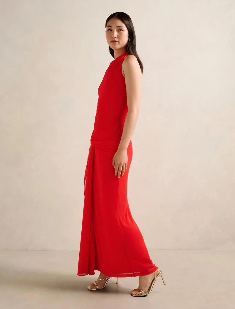 Abby Halter Mesh Maxi Dress