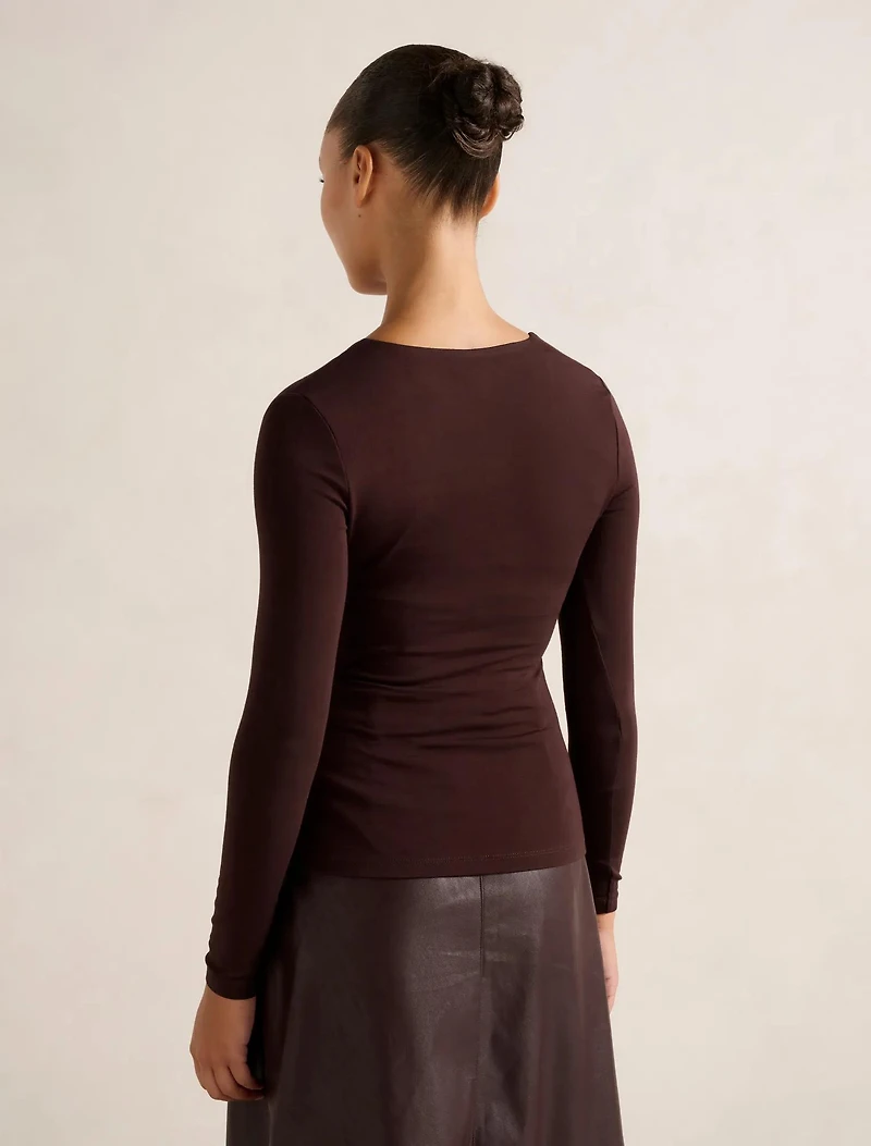 Jacqui Scoop Long Sleeve Top
