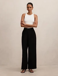 Eva Petite Pleat Wide Leg Pant
