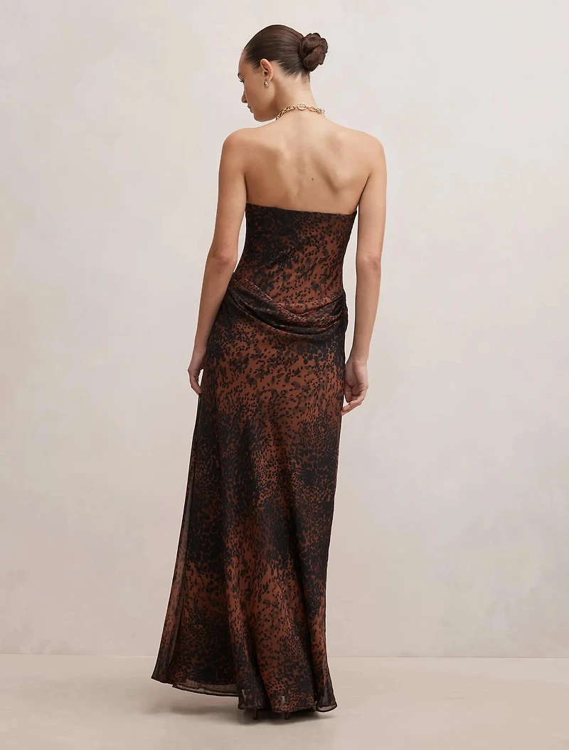 Gwynne Draped Strapless Maxi