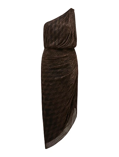 Cassidy One Shoulder Plisse Midi