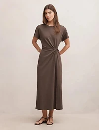 Rose T-Shirt Twist Midi Dress