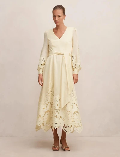 Ashlee Embroidered Long Sleeve Maxi