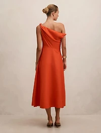 Vinetta Asymmetric Twist Midi Dress