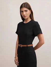 Bailee Belted Tailored Midi Dress