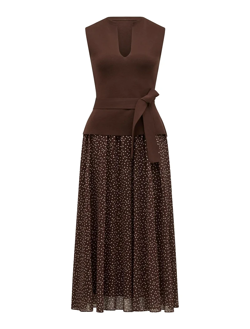 Catherine Woven Mix Knit Dress