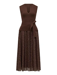 Catherine Woven Mix Knit Dress