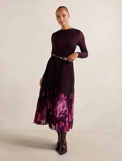 Adelina 2-in-1 Pleat Midi Dress