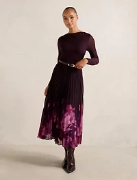 Adelina 2-in-1 Pleat Midi Dress