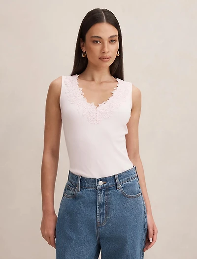 Sylvie Lace Trim Tank