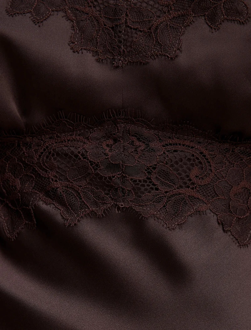 Marissa Lace Trim Satin Mini
