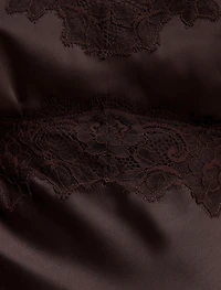 Marissa Lace Trim Satin Mini