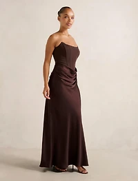 Isra Drape Strapless Maxi