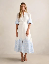 Esther Embroidered Midi Dress