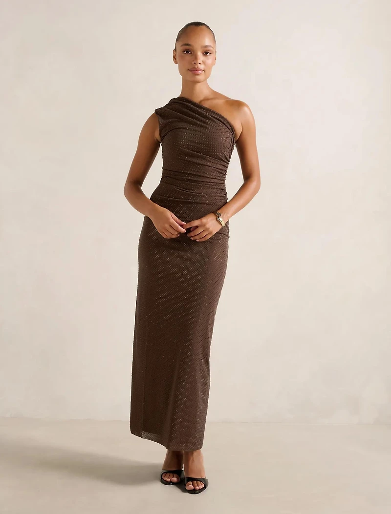 Audrina One Shoulder Heatseal Maxi