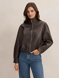 Julia PU Funnel Neck Jacket