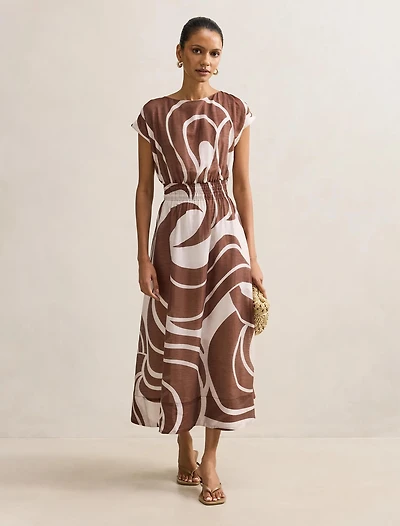 Callie Petite Ruched Midi Dress