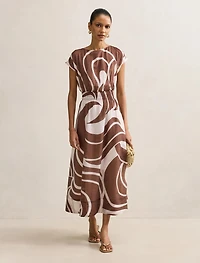 Callie Petite Ruched Midi Dress