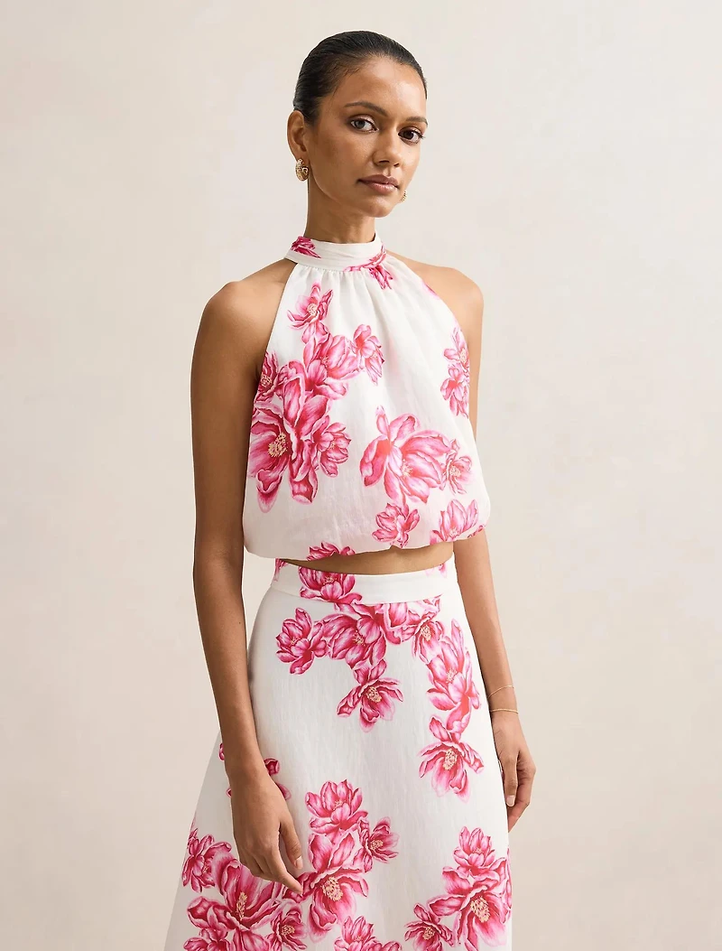 Maisie Petite Halter Tie Up Top