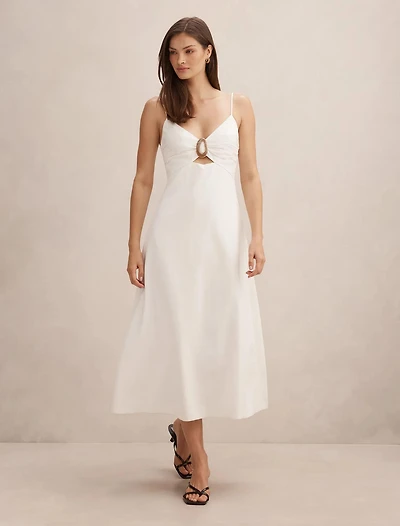 Alice Gathered Hardware Midi Dress