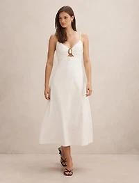 Alice Gathered Hardware Midi Dress