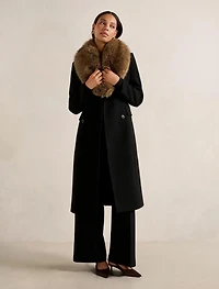 Chelsea Double Breasted Fur Collar Coat