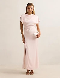 Genevieve Satin Drape Maxi Dress
