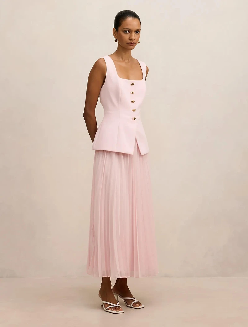 Halsey Petite Pleated Waistcoat Maxi
