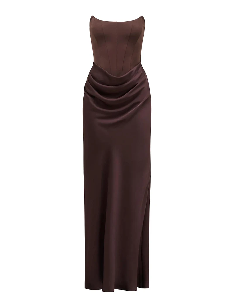 Isra Drape Strapless Maxi