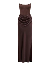 Isra Drape Strapless Maxi
