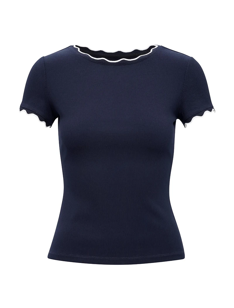 Rebecca Scallop Trim Top