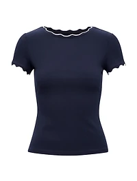 Rebecca Scallop Trim Top