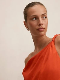 Vinetta Asymmetric Twist Midi Dress
