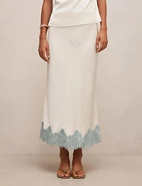 Adele Lace Trim Midi Skirt