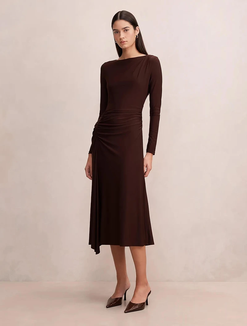 Mabel Long Sleeve Jersey Midi Dress