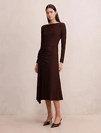 Mabel Long Sleeve Jersey Midi Dress