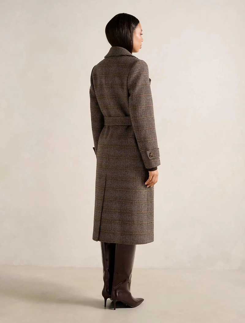 Luccia Belted Check Coat