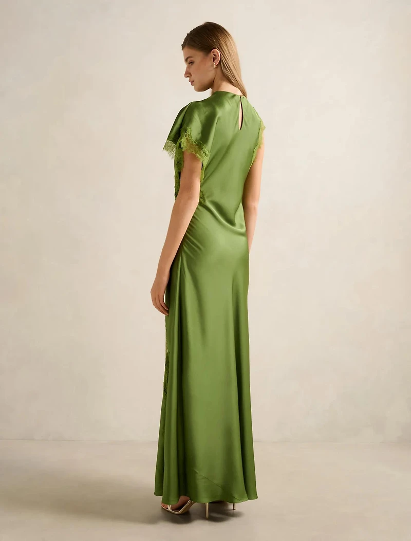 Kody Satin Lace Asym Dress