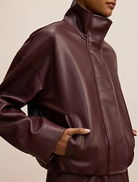 Jacquie Petite PU Funnel Neck
