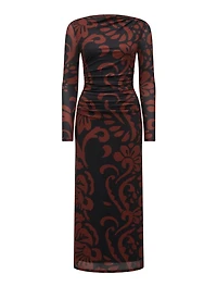 Joni Petite Long Sleeve Mesh Midi