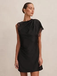 Giselle Satin Lace Asym Mini