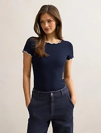 Rebecca Scallop Trim Top