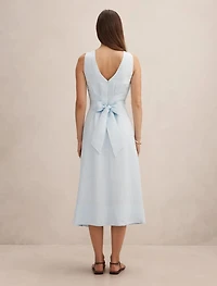 Rosie Linen Sleeveless Tuck Midi Dress
