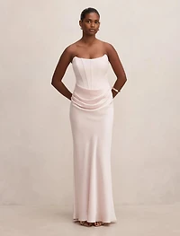 Isra Petite Drape Strapless Maxi