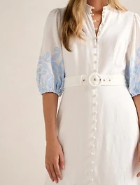Esther Embroidered Midi Dress