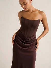 Isra Drape Strapless Maxi