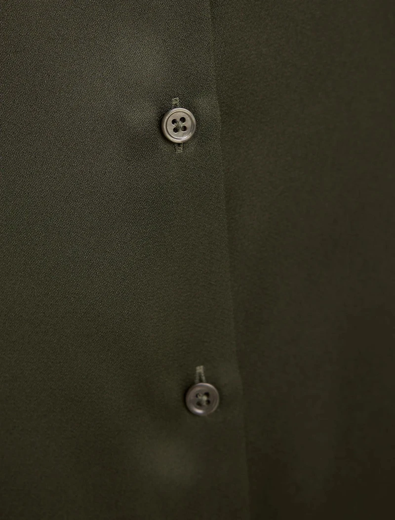 Harvey Notched Neck Satin Shirt