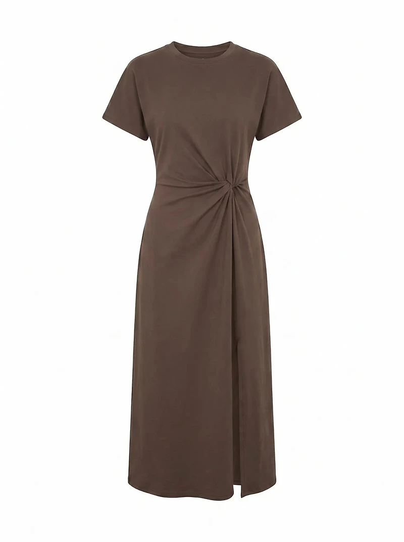 Rose T-Shirt Twist Midi Dress